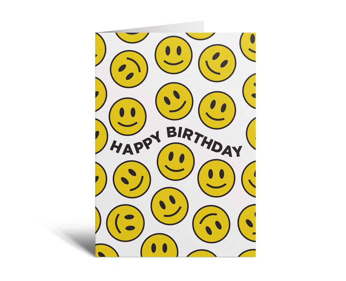 Happy Birthday Yellow Smiley Greeting Card