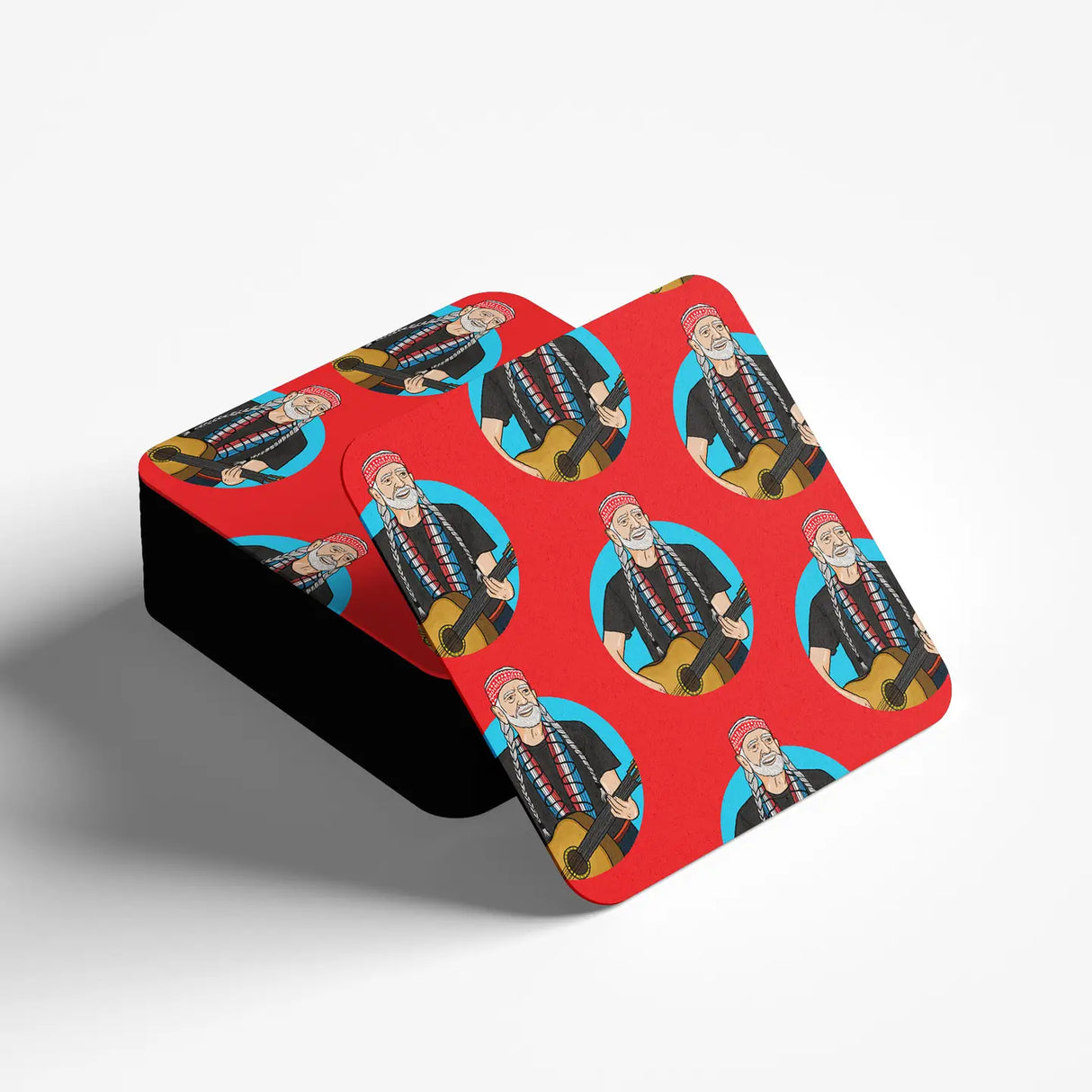 Willie Nelson Square Coaster