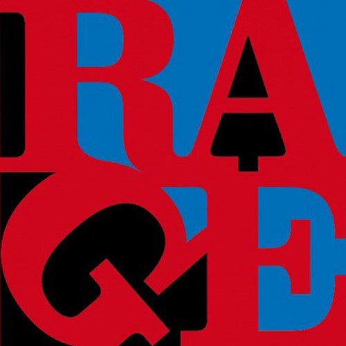 Album cover art for Rage Against The Machine - Renegades LP featuring stylized text in red and blue.