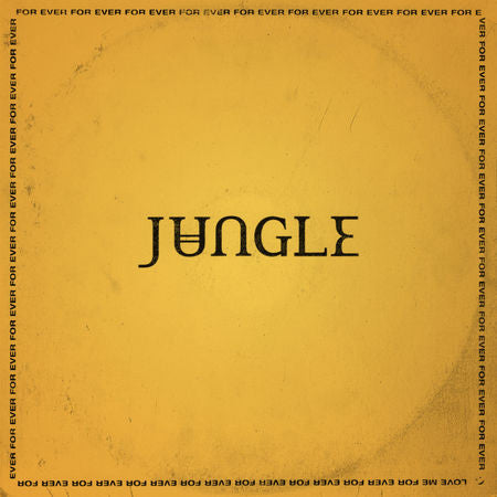 Album cover for Jungle - For Ever LP with the band's name in the center over a yellow background.