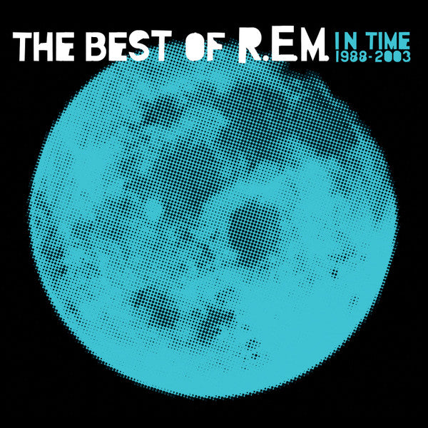 Album cover for R.E.M. - In Time: The Best Of R.E.M. 1988-2003 featuring a blue-tinted image of the moon.