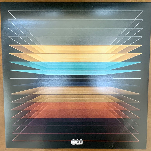 This image features the album cover for "Colours LP" by Partynextdoor. The cover art is minimalist, utilizing a dark background with abstract, geometric shapes in a gradient of colors ranging from blues to reds.