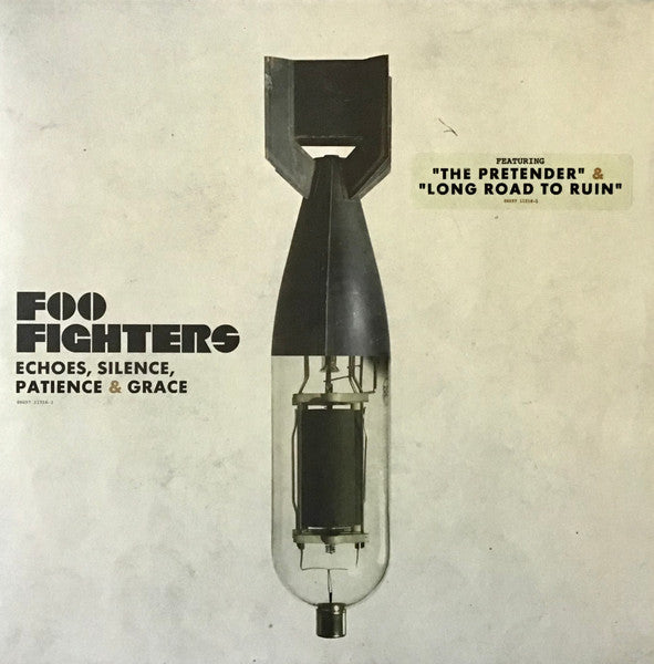 Album cover of Foo Fighters – Echoes, Silence, Patience & Grace featuring a graphic of a bomb.