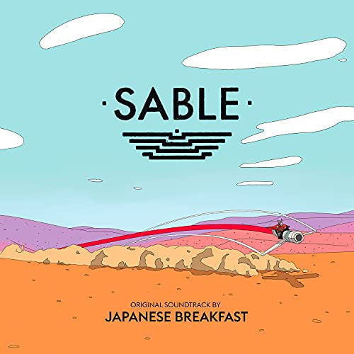 Cover art for the video game soundtrack album 'Sable' by Japanese Breakfast. The artwork features a stylized illustration of a landscape with a red glider and the band's logo.