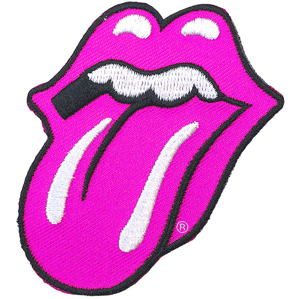 The Rolling Stones Standard Patch - Classic Tongue Pink Embroidered