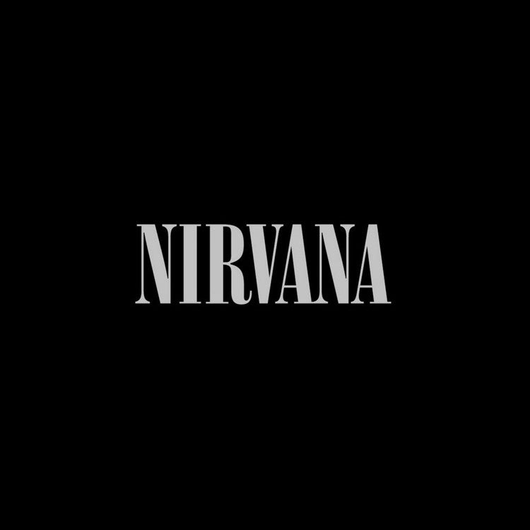 Black album cover with the 'Nirvana' band name in white text.