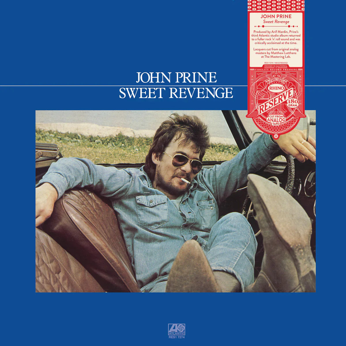 Album cover of 'Sweet Revenge' by John Prine with a person in a car.