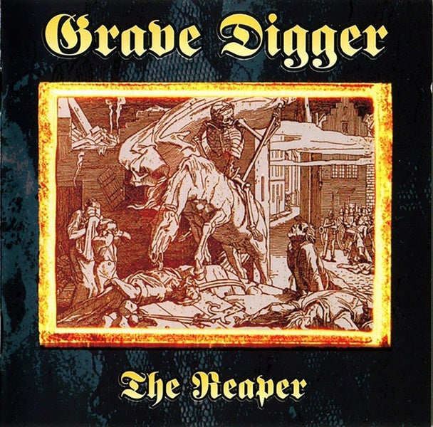 Album cover for 'The Reaper' by Grave Digger with skeleton imagery and text.