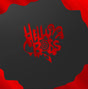 A red stylized 'Hell on Earth' graphic centered on a dark gray background with red abstract corner shapes.
