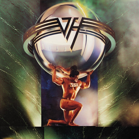 Album cover with a person holding a large sphere and Van Halen logo.