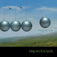 Album cover with metallic spheres and 'Dream Theater' branding against a scenic background
