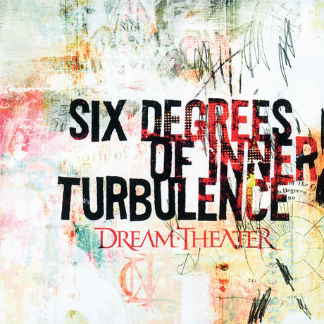 Album cover for 'Six Degrees of Turbulence' by Dream Theater with abstract design and text.