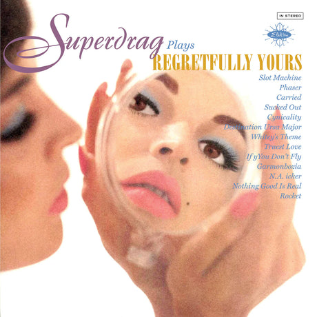 Album cover of 'Superdrag Plays Regretfully Yours' with a stylized face and text.