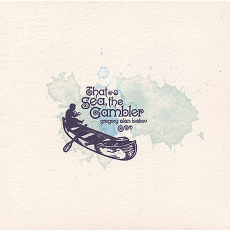 Album cover with text 'That's Sea, the Gambler' and a silhouette of a person in a canoe on a watercolor background.