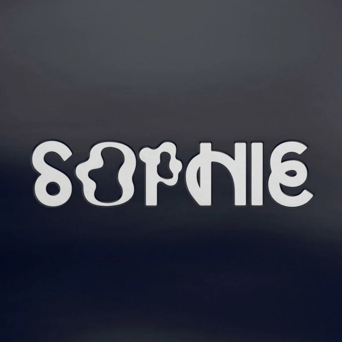 White 'SOPHIE' text on a black background