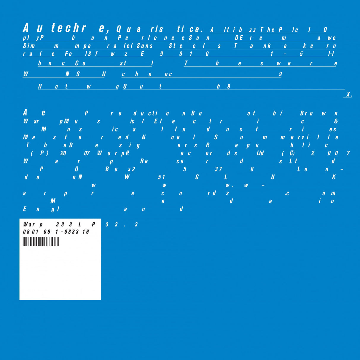 Autechre - Quaristice 2LP