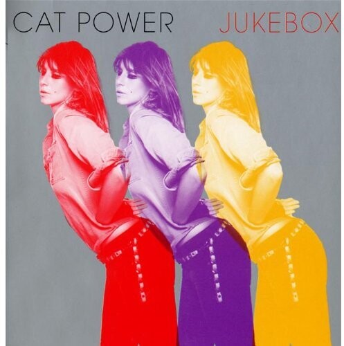 Album cover with three people in red, purple, and yellow against a gray background, featuring 'Cat Power Jukebox' text.