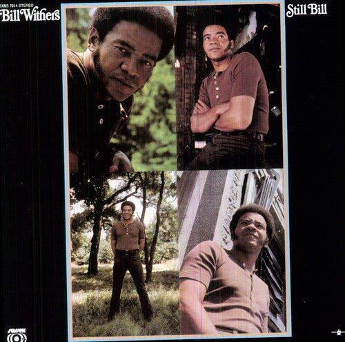 Collage of a man in various poses with text 'Bill Wither' and 'Still Bill' on a black background.