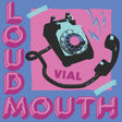 Vintage-style rotary phone illustration with 'LOUDMOUTH' text on a pink and blue background