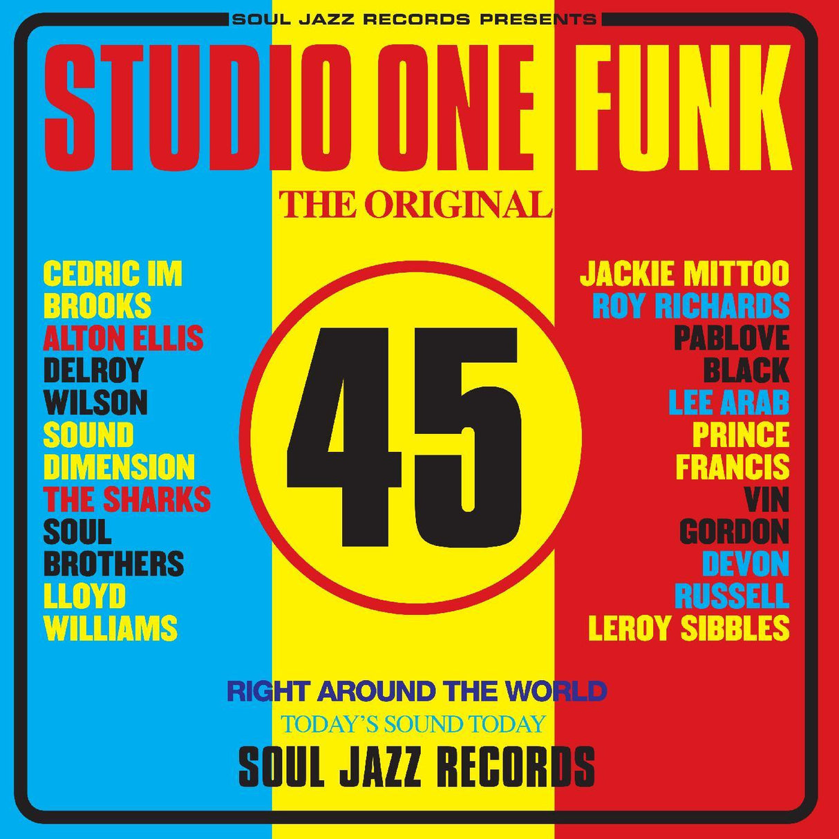 Album cover for 'Studio One Funk' featuring a colorful design with text and numbers.