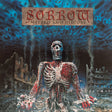 Album cover with a skeletal figure and text 'Sorrow Hatred and Disgust' against a blue, textured background.