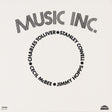 Album cover with 'Music Inc' and names in a circular arrangement on a beige background
