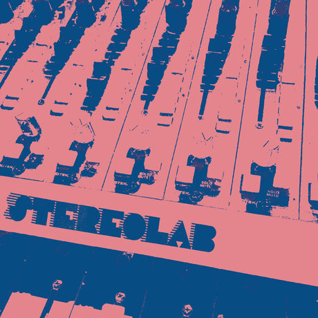Album cover with 'Stereolab' text and abstract design in pink and blue.