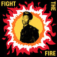 Portrait of a person with flames and 'Fight The Fire' text on a black background