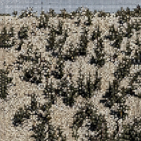 Mosaic pattern of small square tiles in a grid layout