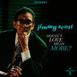 Album cover with a person in a suit and tie, text 'jimmy scott doesn't love mean more?' on a dark background.