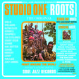 Album cover for 'Studio One Roots' featuring a group of people with text and branding elements.