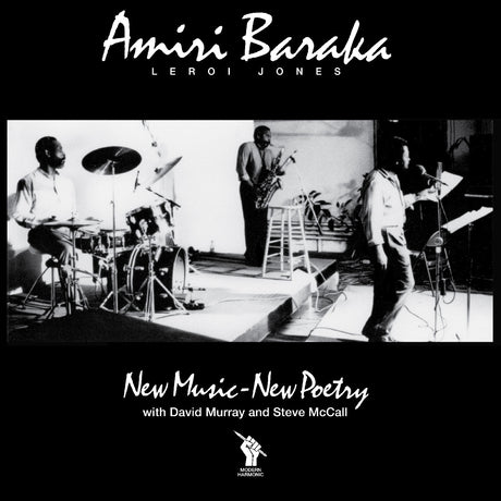 Album cover featuring a black and white photo of musicians with text about Amiri Baraka, Leroi Jones, and other artists.