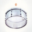 Drum with a clear head and white rim on a white background