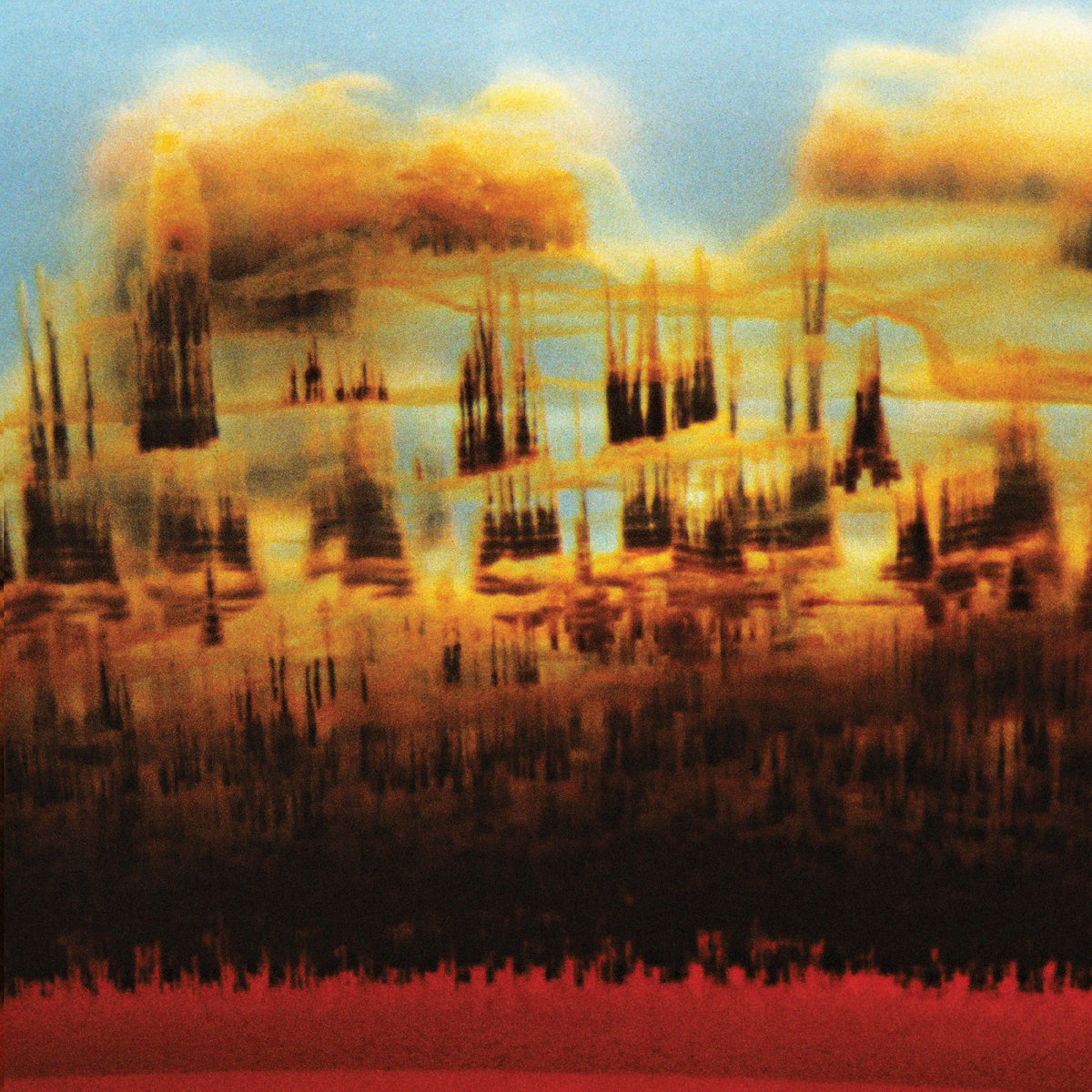 Abstract art with warm colors and blurred elements