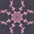 Album cover with a central circular design and repeated portrait pattern.