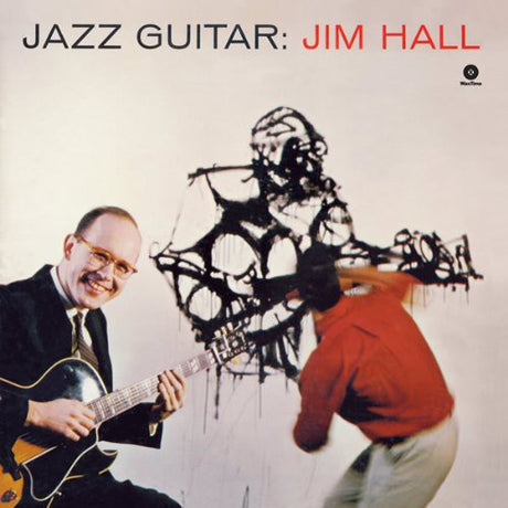 Album cover for 'Jazz Guitar: Jim Hall' featuring a man playing guitar and another person in the background.