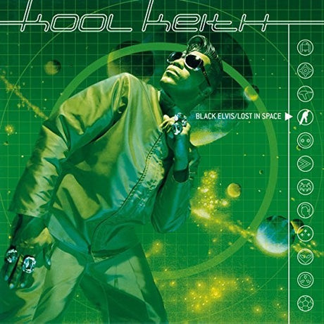 Album cover with a person holding a microphone against a green space-themed background, featuring the text 'Hool Keith' and 'Black Elvis/Lost in Space'.