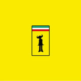 Ferrari logo on a yellow background