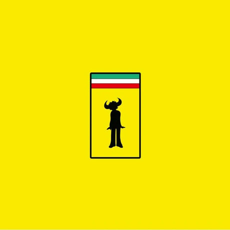 Ferrari logo on a yellow background
