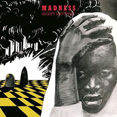 Album cover with a stylized portrait, checkered floor, and text 'MADNESS' and 'Mighty Mayonee'.