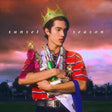 Person holding trophies and a crown with 'sunset season' text against a colorful sky.