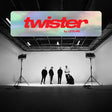 Stage setup with 'twister by LEISURE' sign above, five people on stage, and lighting equipment.