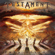 Album cover for 'Parabellum' by Testament with a fiery angelic figure and dramatic sky.