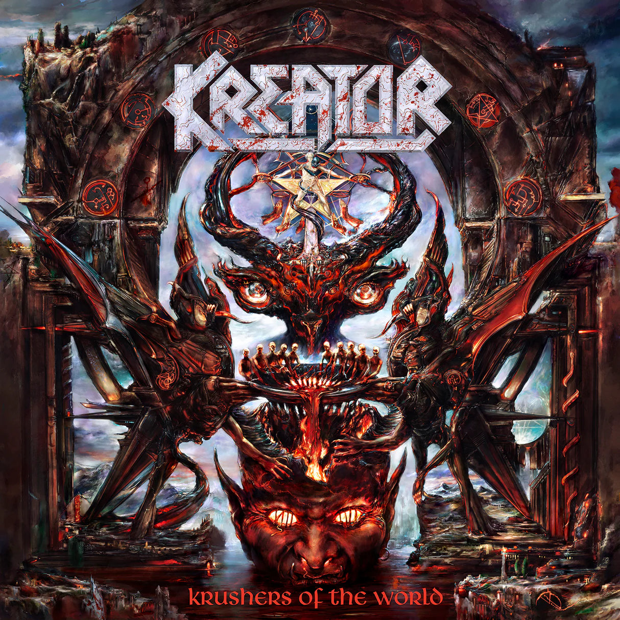 Album cover for 'Kreator' featuring a dragon-like creature with the band's name above.
