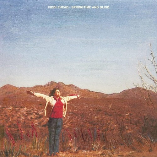 Album cover with a person standing in a desert landscape with mountains in the background.