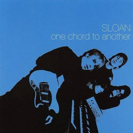 Album cover with silhouette of two people and a guitar against a blue background, featuring the text 'Sloan One Chord to Another'.