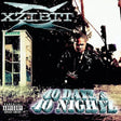 XZBIT's '40 Days & 40 Nights' album cover art, featuring a man in a leather jacket in front of a phone booth, with the artist's name and album title in stylized metallic text.