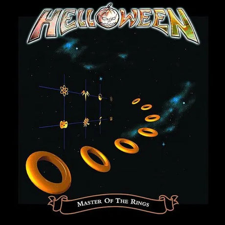 Album cover for 'Master of the Rings' by Helloween with space-themed design and 'Helloween' logo.