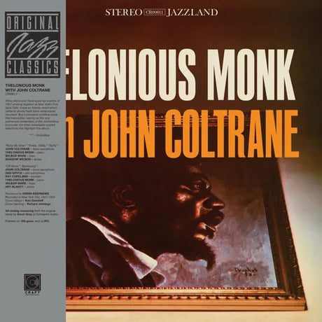 Album cover of 'Thelonious Monk & John Coltrane' featuring a portrait and text.