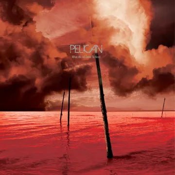 Album cover with a red and orange color scheme, featuring the word 'Pelican'.